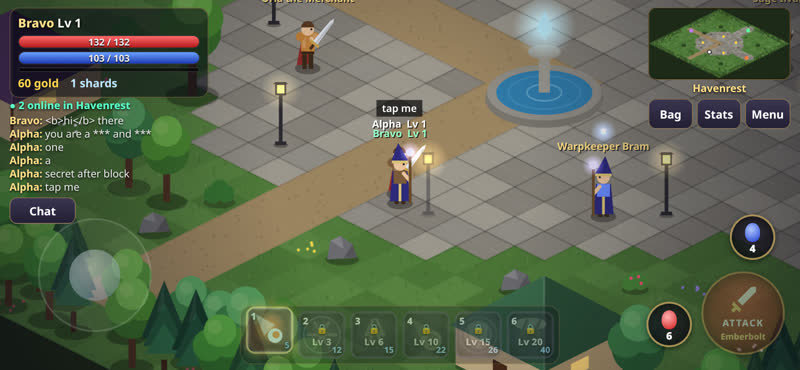 Two players chatting online