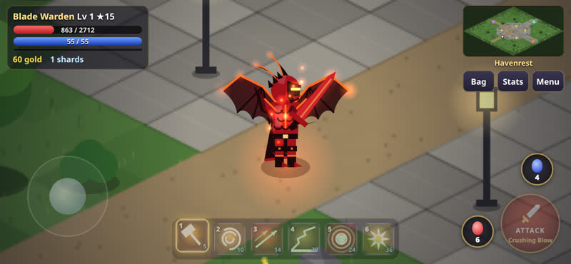 Blade Warden wearing the Crimson Dragon set