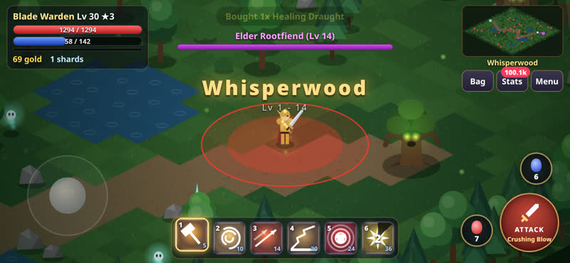 Boss fight with telegraphed attack